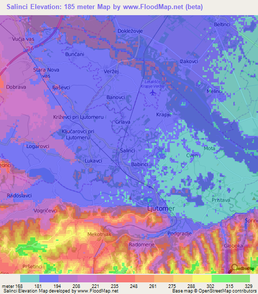 Salinci,Slovenia Elevation Map