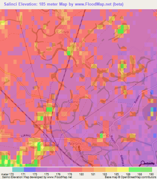 Salinci,Slovenia Elevation Map