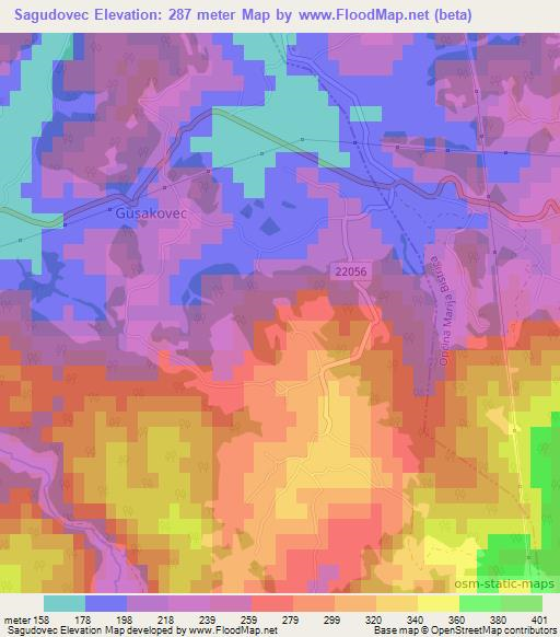 Sagudovec,Croatia Elevation Map