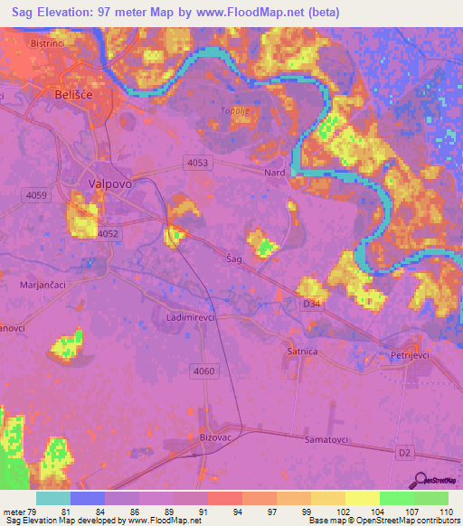 Sag,Croatia Elevation Map