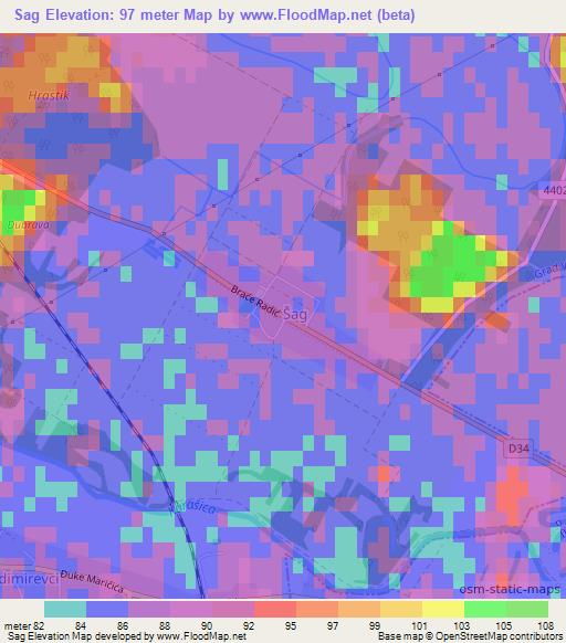 Sag,Croatia Elevation Map