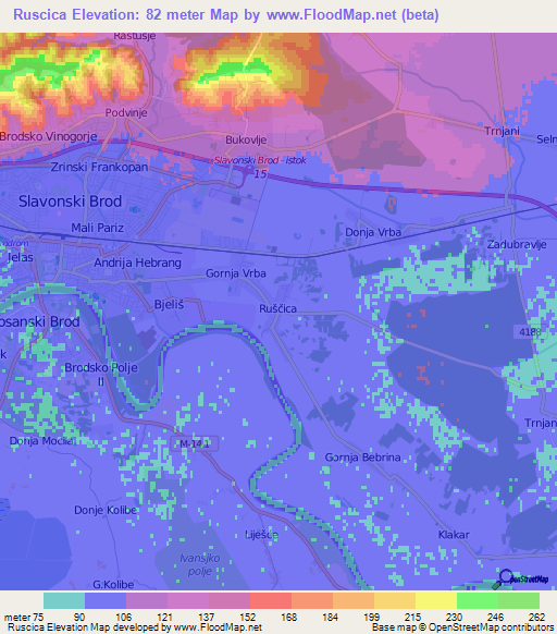 Ruscica,Croatia Elevation Map
