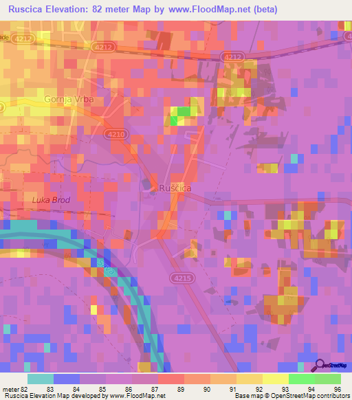 Ruscica,Croatia Elevation Map