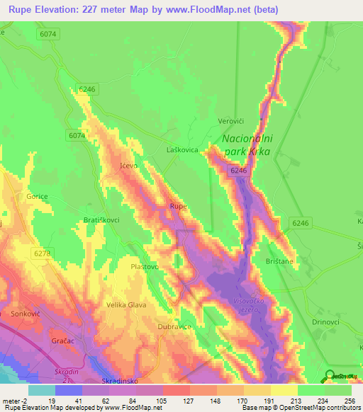 Rupe,Croatia Elevation Map