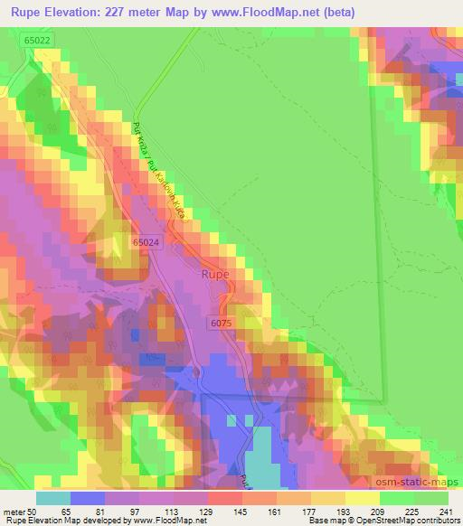 Rupe,Croatia Elevation Map