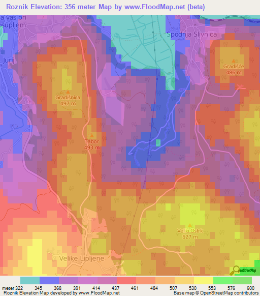 Roznik,Slovenia Elevation Map