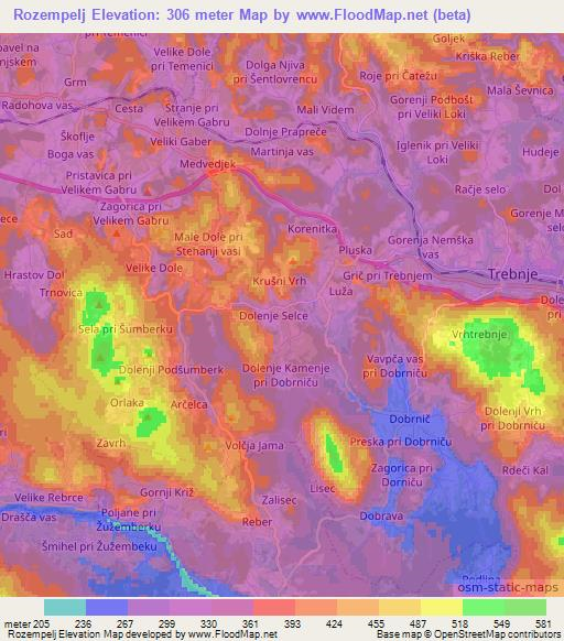 Rozempelj,Slovenia Elevation Map