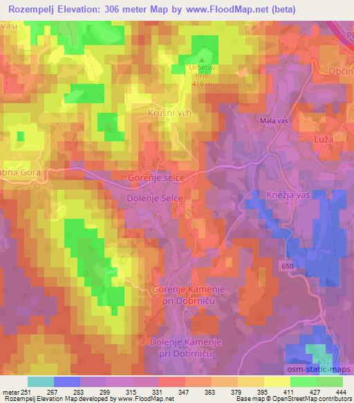 Rozempelj,Slovenia Elevation Map