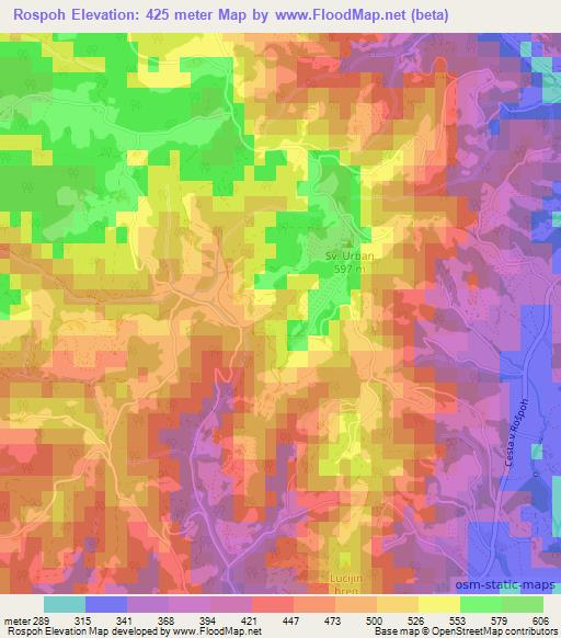 Rospoh,Slovenia Elevation Map