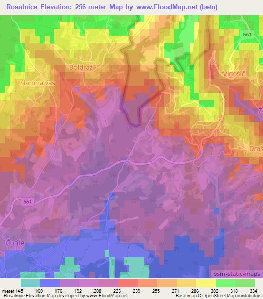 Rosalnice,Slovenia Elevation Map