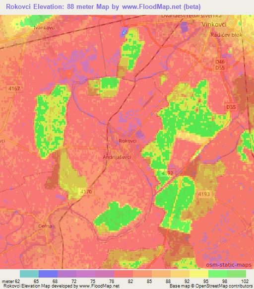 Rokovci,Croatia Elevation Map