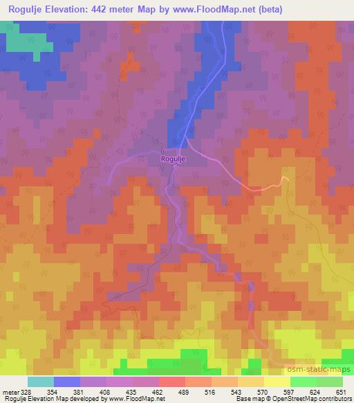 Rogulje,Croatia Elevation Map