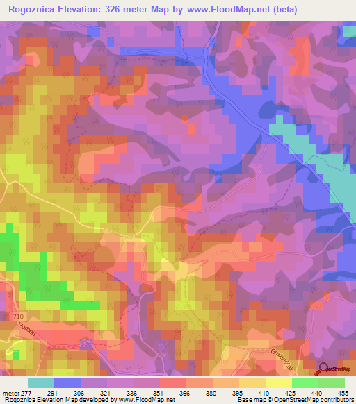 Rogoznica,Slovenia Elevation Map