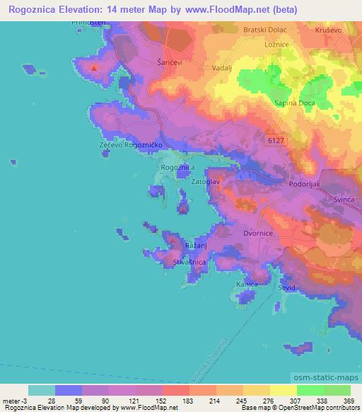 Rogoznica,Croatia Elevation Map