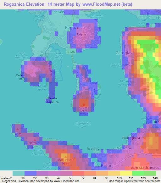 Rogoznica,Croatia Elevation Map