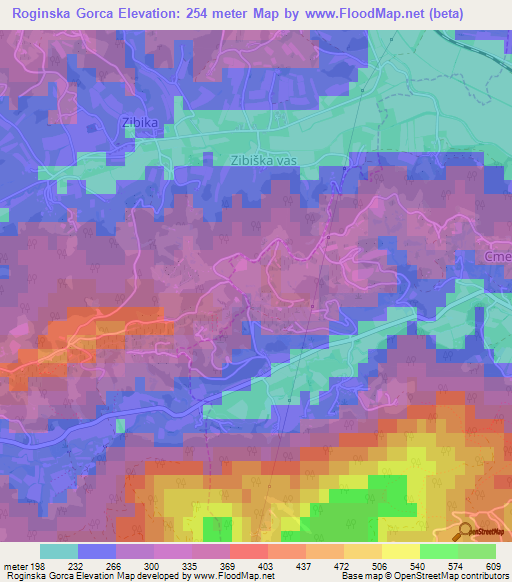 Roginska Gorca,Slovenia Elevation Map