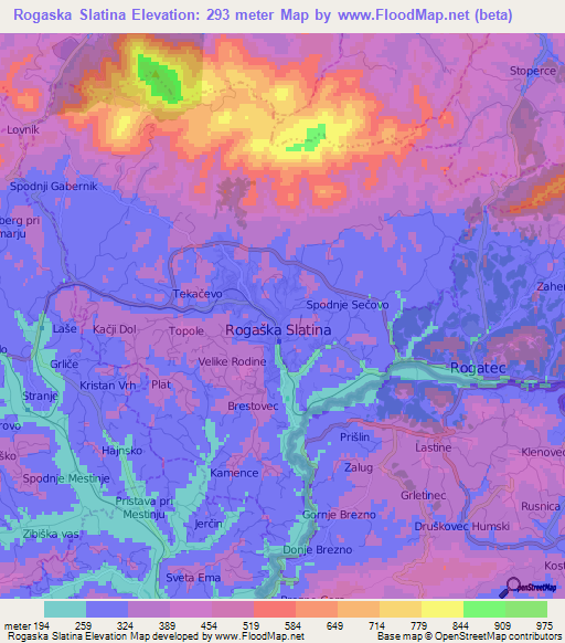 Rogaska Slatina,Slovenia Elevation Map