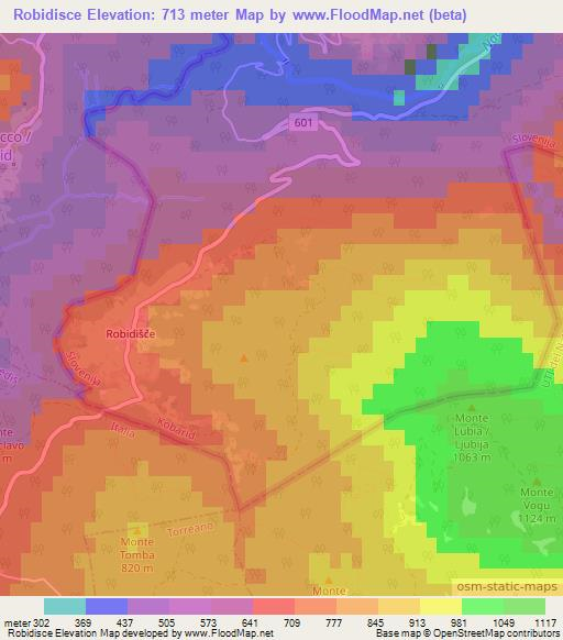 Robidisce,Slovenia Elevation Map