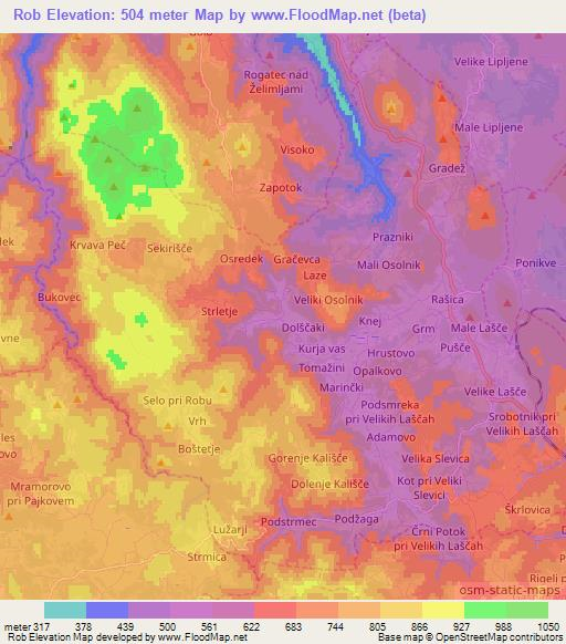 Rob,Slovenia Elevation Map