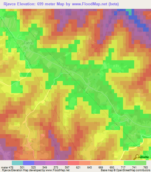 Rjavce,Slovenia Elevation Map