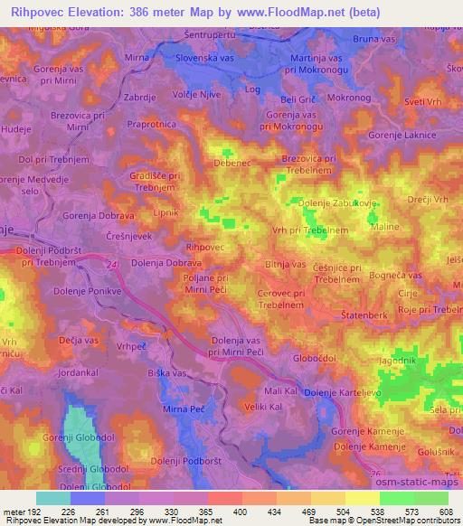 Rihpovec,Slovenia Elevation Map