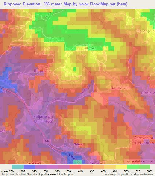 Rihpovec,Slovenia Elevation Map