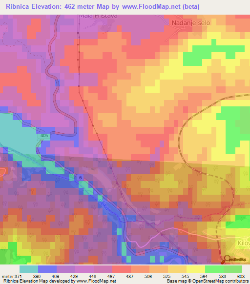 Ribnica,Slovenia Elevation Map