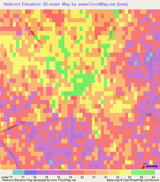 Retkovci,Croatia Elevation Map