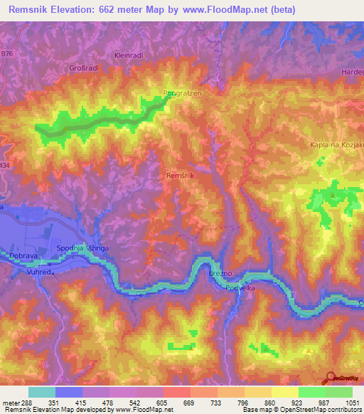 Remsnik,Slovenia Elevation Map