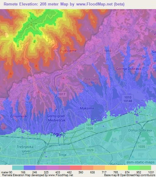 Remete,Croatia Elevation Map