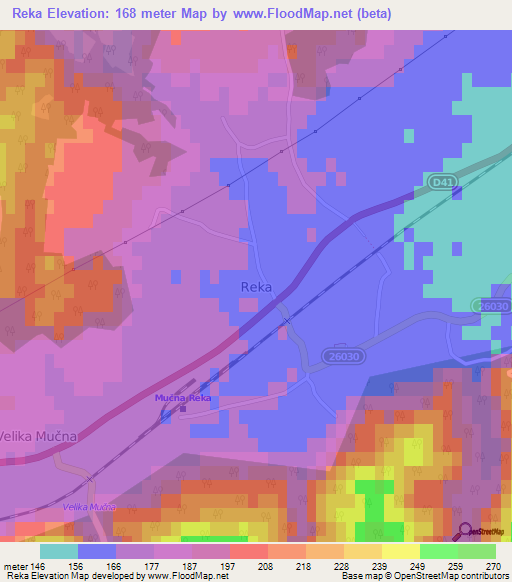 Reka,Croatia Elevation Map