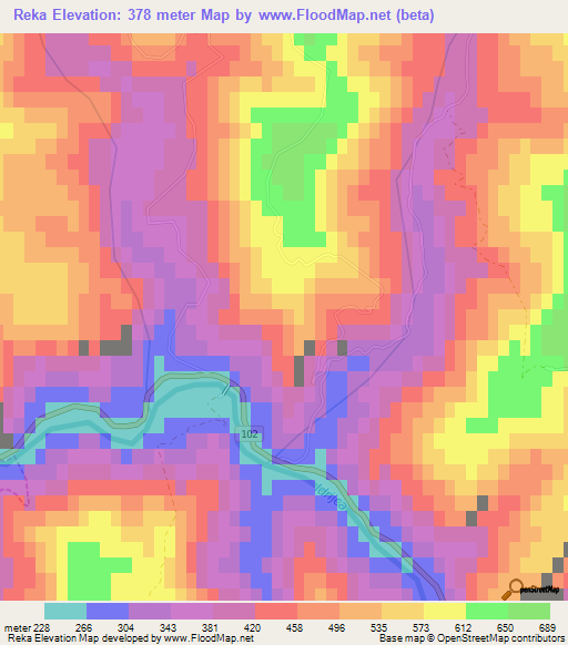 Reka,Slovenia Elevation Map