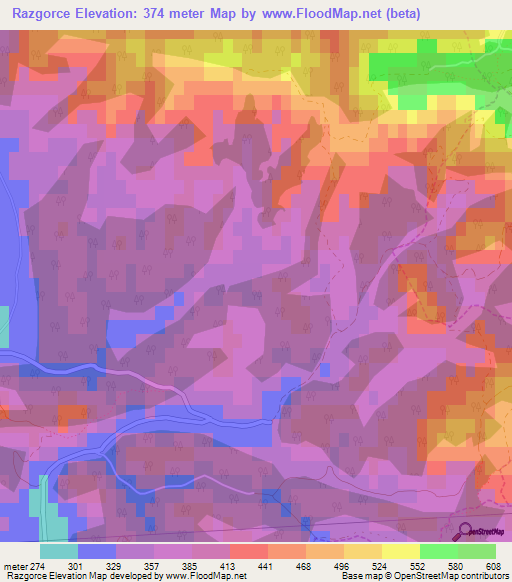 Razgorce,Slovenia Elevation Map