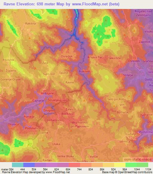 Ravne,Slovenia Elevation Map