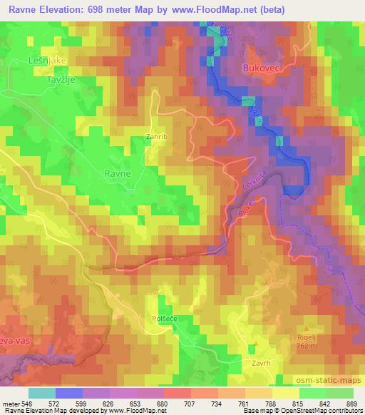 Ravne,Slovenia Elevation Map