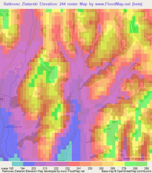 Ratkovec Zlatarski,Croatia Elevation Map