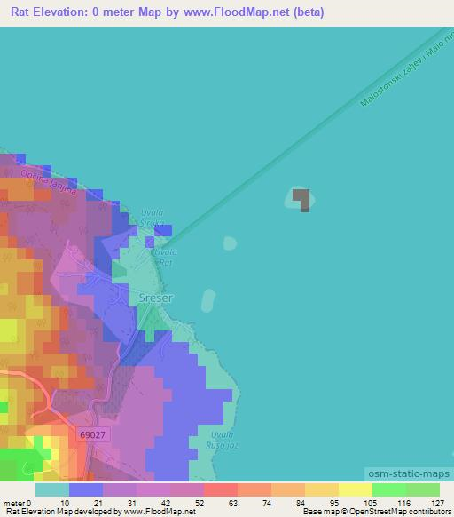 Rat,Croatia Elevation Map