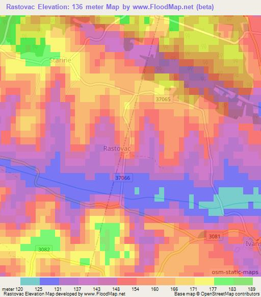 Rastovac,Croatia Elevation Map