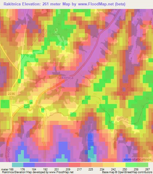 Rakitnica,Croatia Elevation Map