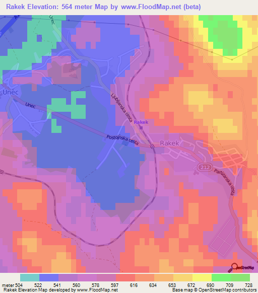 Rakek,Slovenia Elevation Map