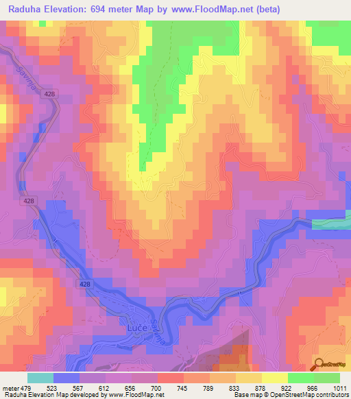 Raduha,Slovenia Elevation Map