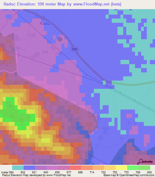 Raduc,Croatia Elevation Map