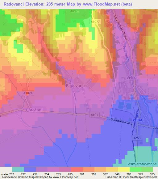 Radovanci,Croatia Elevation Map