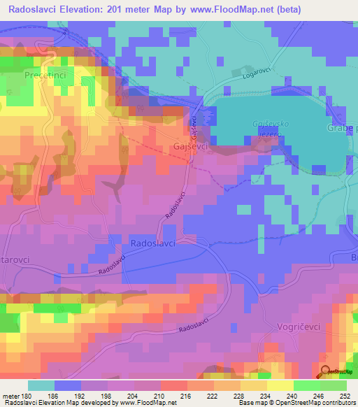 Radoslavci,Slovenia Elevation Map