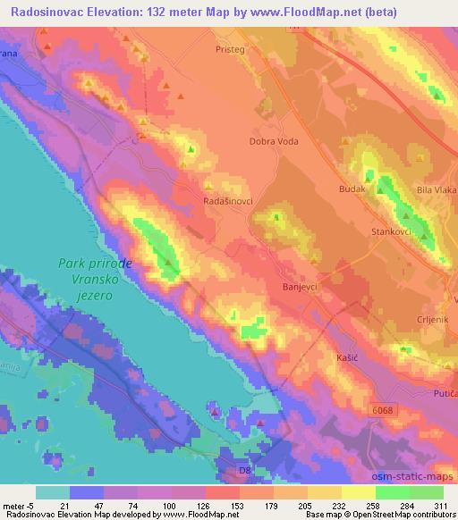 Radosinovac,Croatia Elevation Map