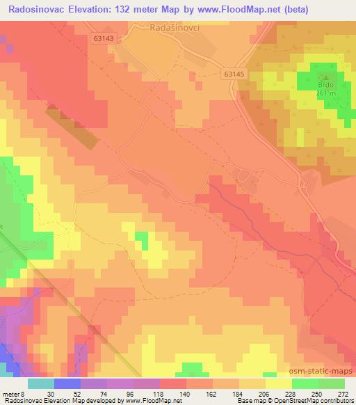 Radosinovac,Croatia Elevation Map