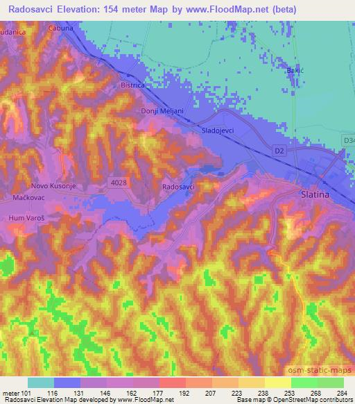 Radosavci,Croatia Elevation Map