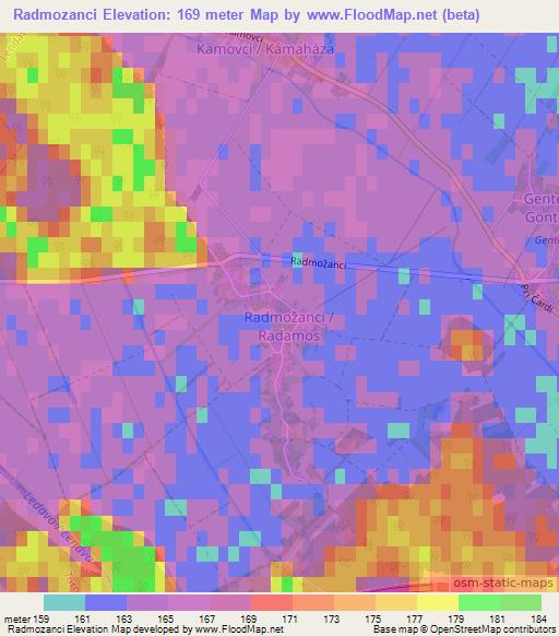 Radmozanci,Slovenia Elevation Map