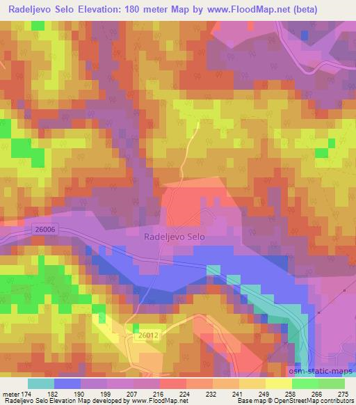 Radeljevo Selo,Croatia Elevation Map