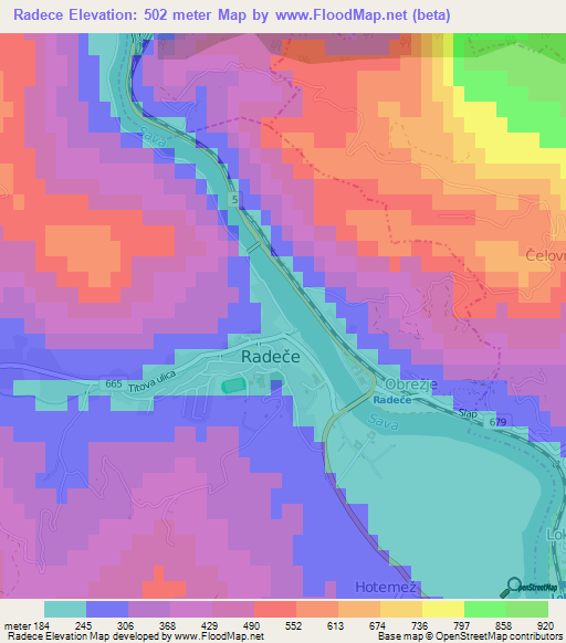 Radece,Slovenia Elevation Map